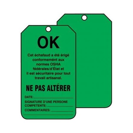 SCAFFOLD STATUS SAFETY TAG OK DO NOT FRTSS103PTM